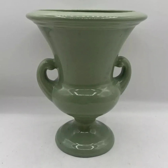 Vintage Haeger Aqua Trophy Urn Vase - Picture 1 of 11